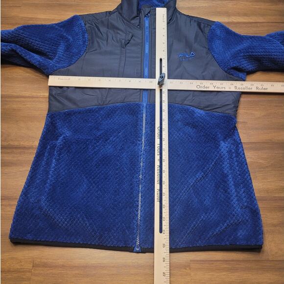 Fila Sport Women’s Sherpa Fleece Jacket Blue Black M Full Zip – Lightweight - Picture 3 of 10